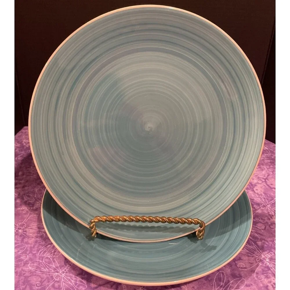 Graydon Hall Turquoise‎ Swirl Salad Plate Plates 7 1/2 Inch Set Of 2 Replacement